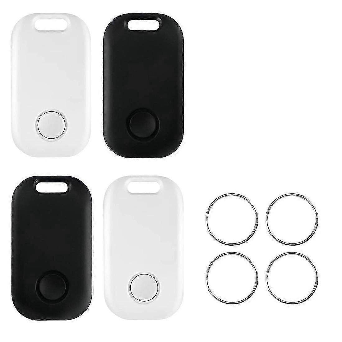 4 PCS Noir Blanc Clés Localisateur, Bluetooth Tracker pour Clés Animaux De Compagnie Portefeuilles et Cartable, Key Finder Smart Trackers