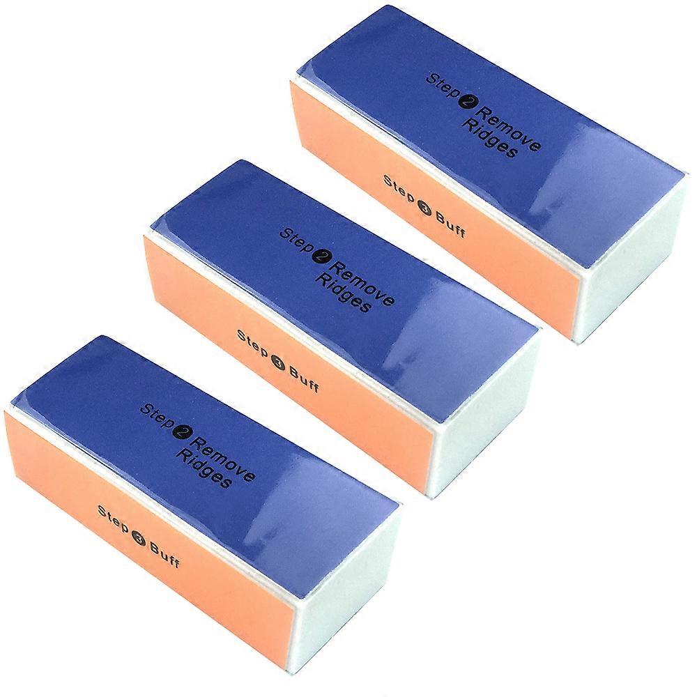 Four Steps Nail Care Solution For Shiny Healthy Nails, Salon-Grade Quality Sponge Buffer, Washable Durable For Long-Lasting Performance, Ergonomic