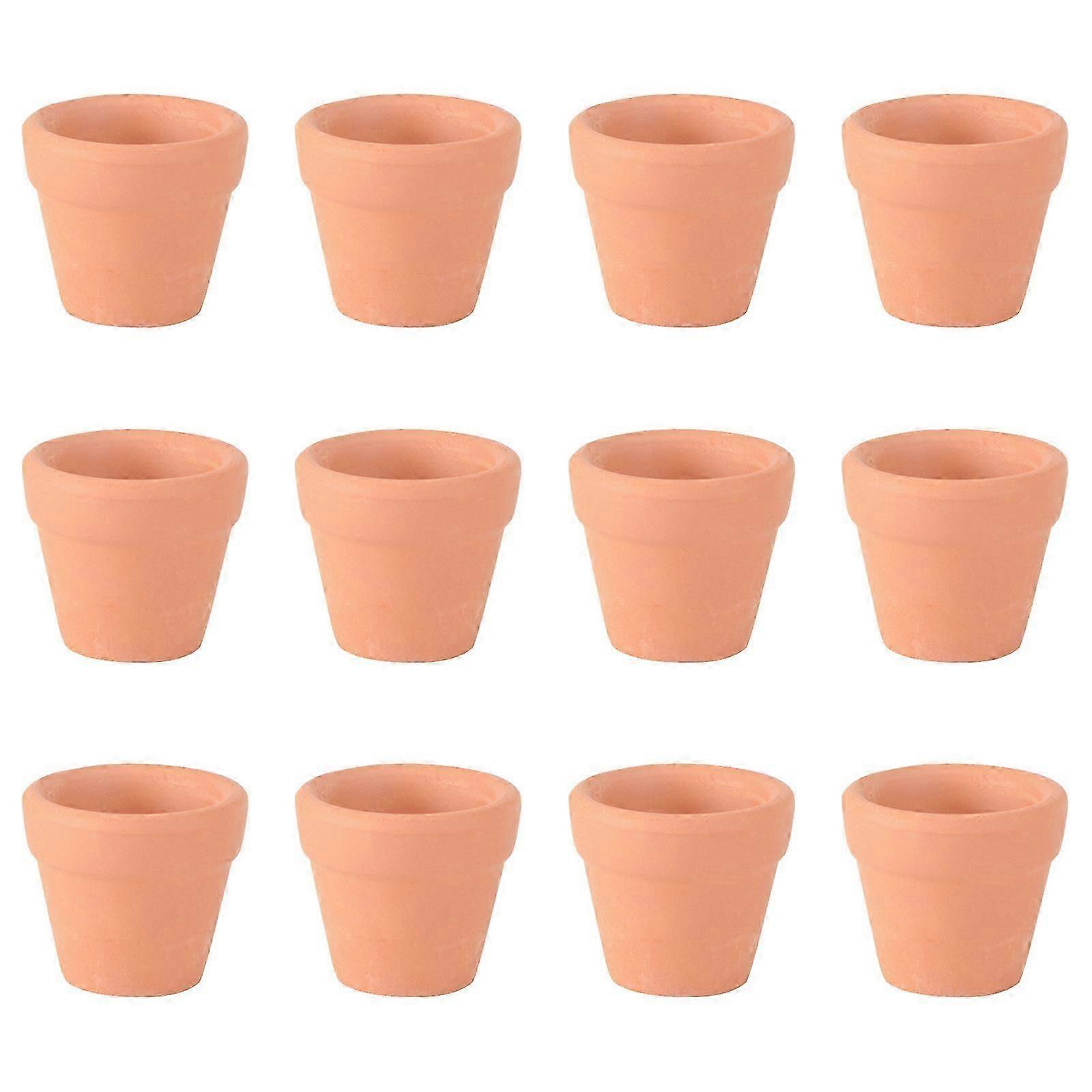 12個3x3cmの小さなミニテラコッタポット粘土セラミック陶器プランターサボテン花鉢多肉植物の工芸品結婚式の好意-グーに最適な多肉植物の苗床ポット