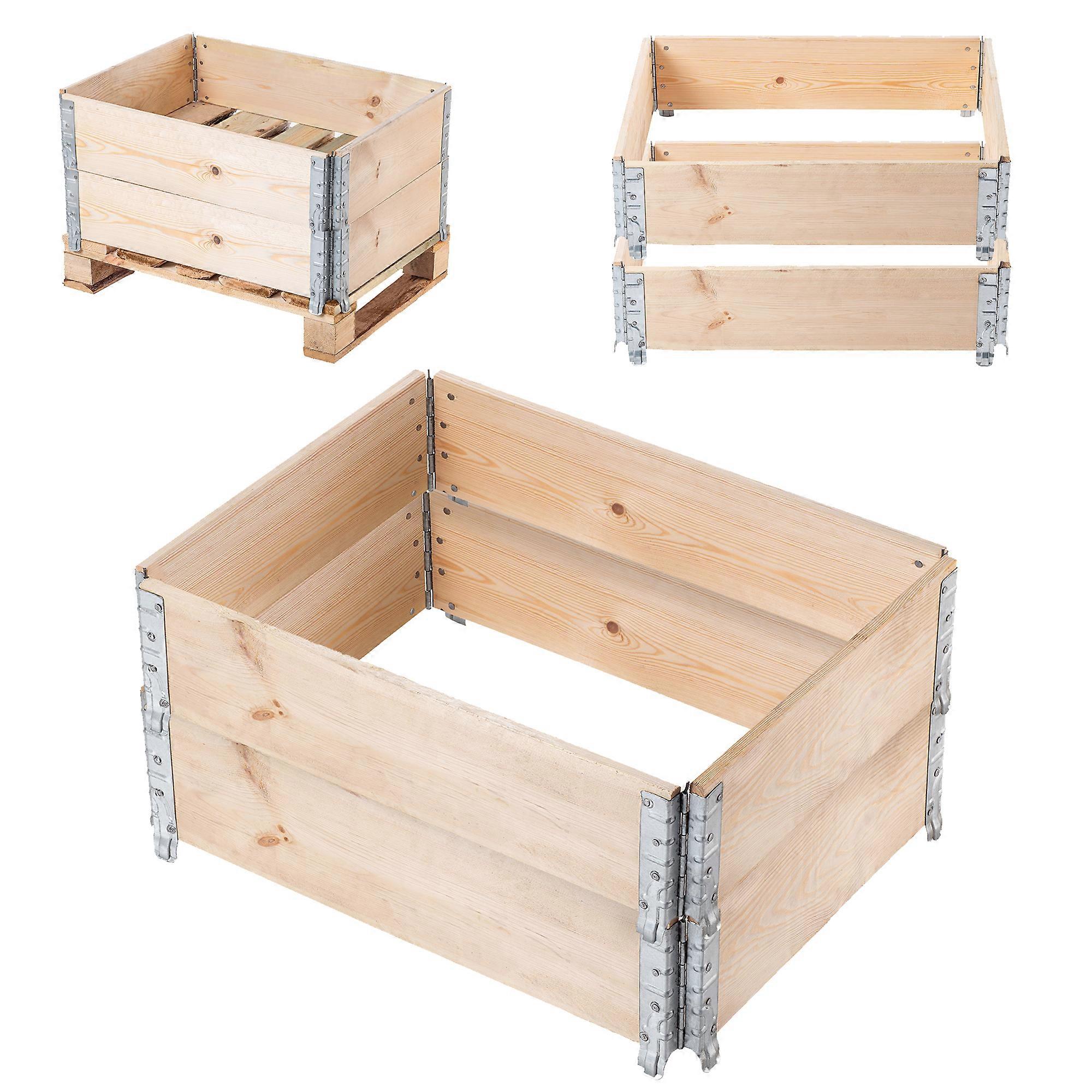 KADAX Ξύλινο κολάρο παλέτας 60x80cm Πακέτο κρεβατιού εμπορευματοκιβωτίων παλετών 2τμχ