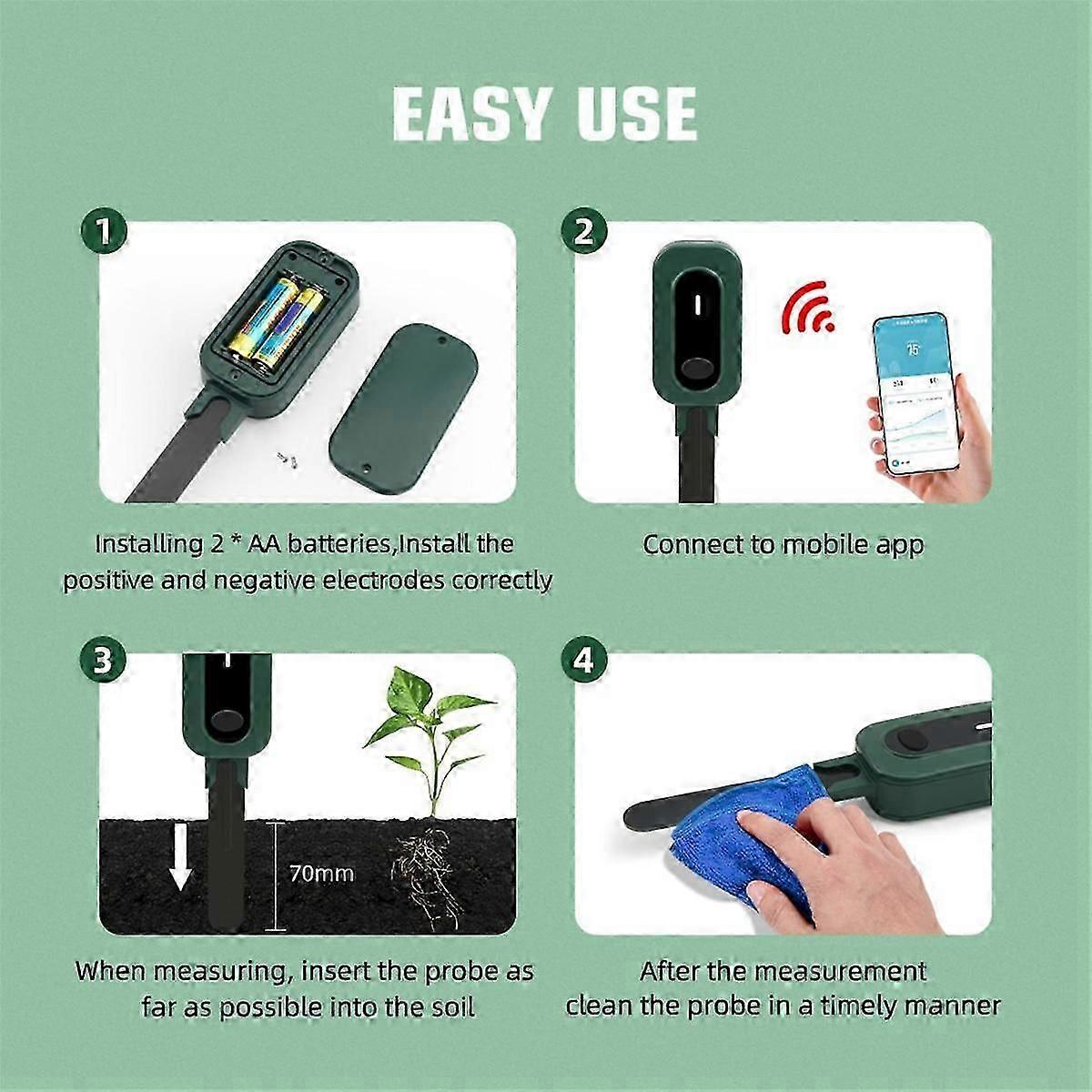 Zigbee Smart Soil Moisture Meter Tuya App Control Soil Tester Temperature Humidity Sensor with Gateway for Garden Potted
