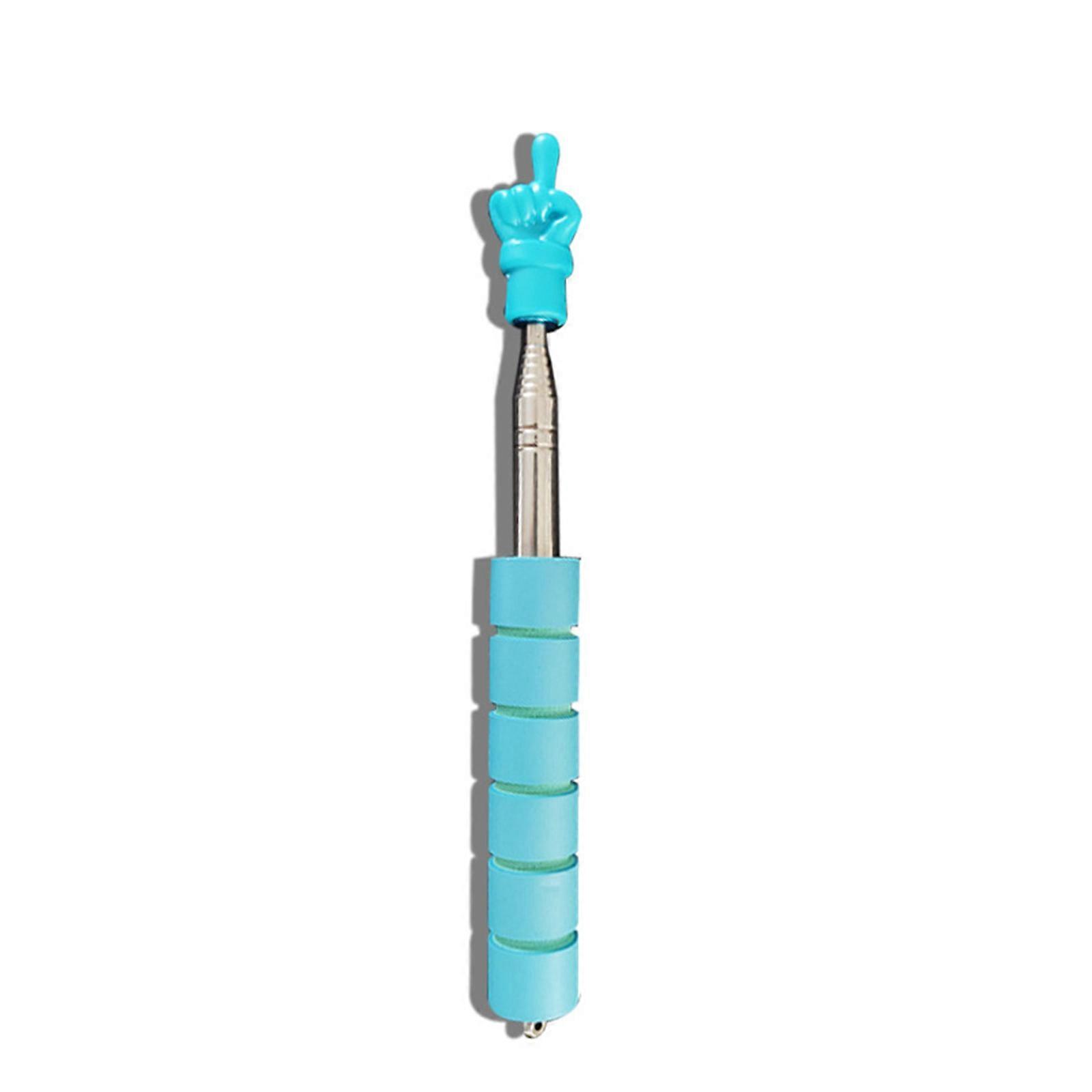 Retractable Extendable Teacher Pointer with Finger Telescopic Teaching Pointer Stick with Lanyard Teaching Pointer Stick  macaron blue