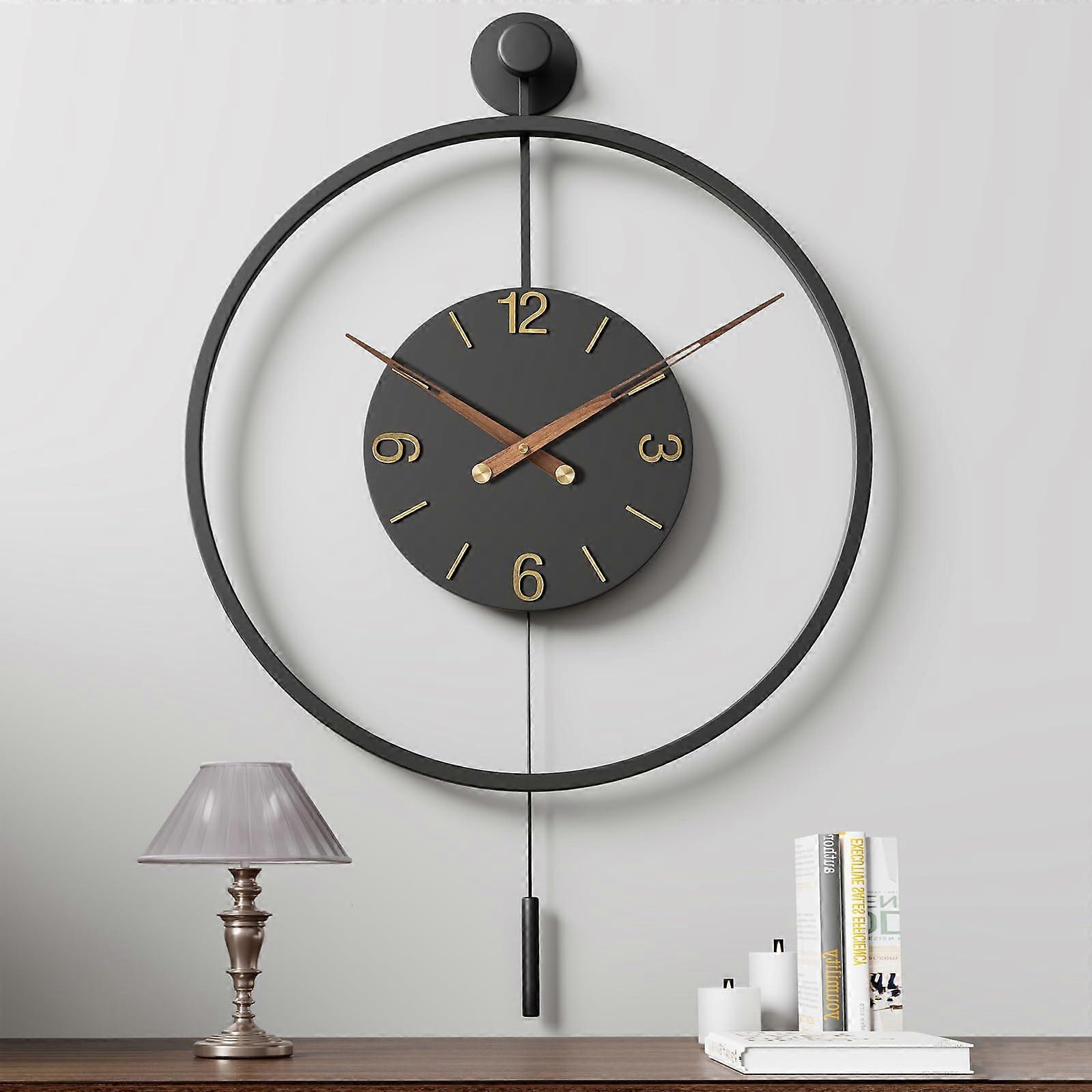 Large Modern Decorative Minimalist 3D Wall Clock for Living Room 30.7×20 Inch