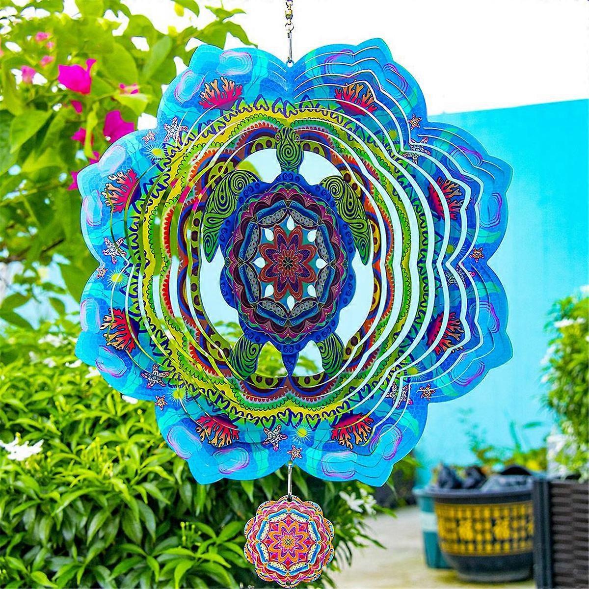 12Inch Wind Spinners Outdoor, Wind Spinner Garden Decor,Sea Turtle