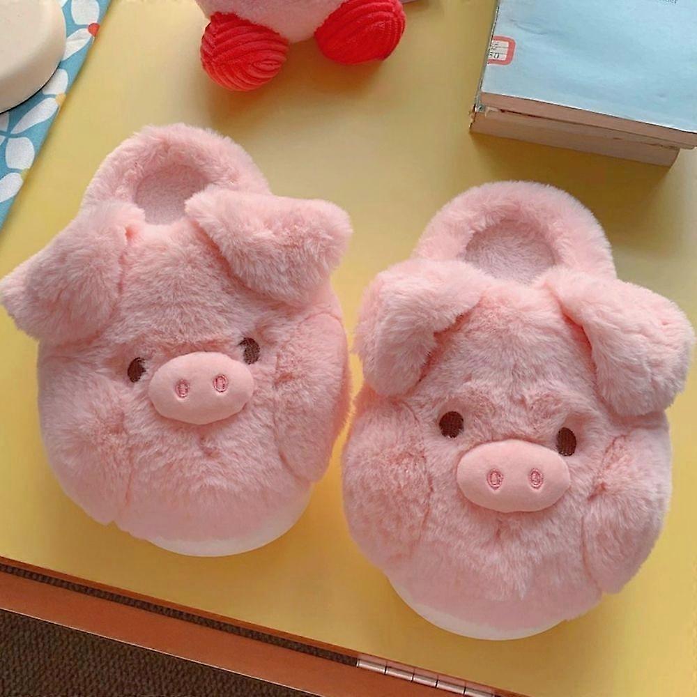 Women's Winter Pajamas with Soft Pig's Foot Indoor Plush Heel Platform Comfortable Home