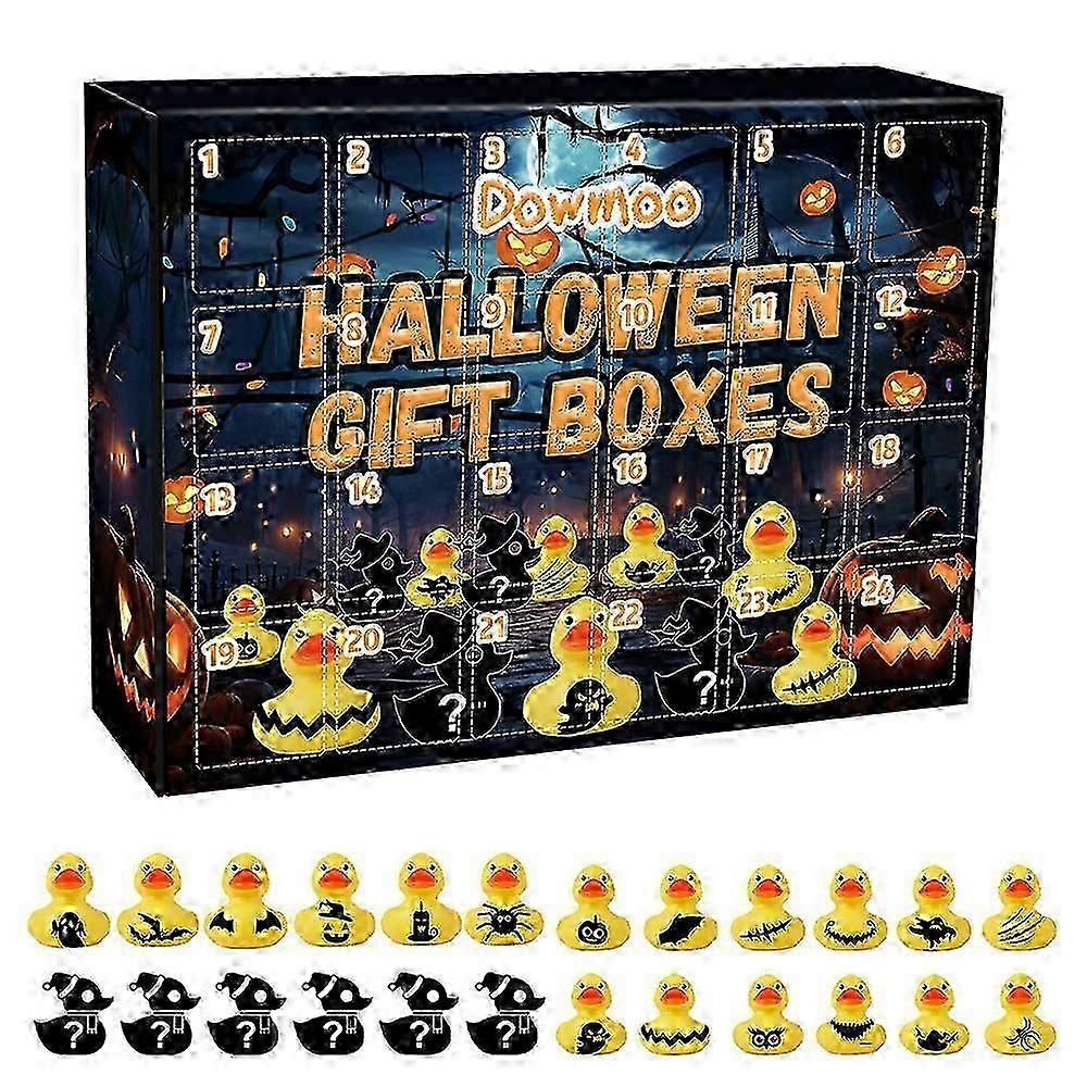 Halloween Duck Advent Calendar Advent Countdown 24 Grid Surprise Decoration Rubber Duck Blind Box Toy for Home Holiday Decor Gift