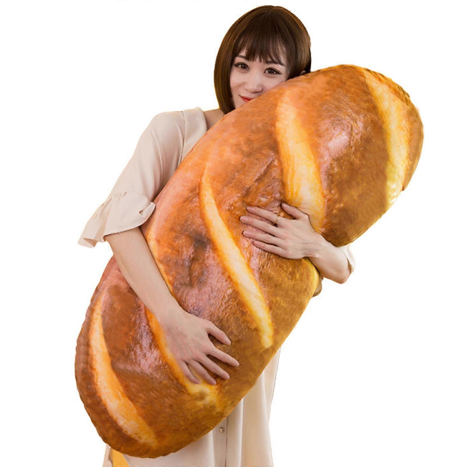 3D Simulation Bread Shape Plush Pillow, Soft Butter Toast Cushion, Stuffed Food Toy for Home Decor, 31.4 Inches