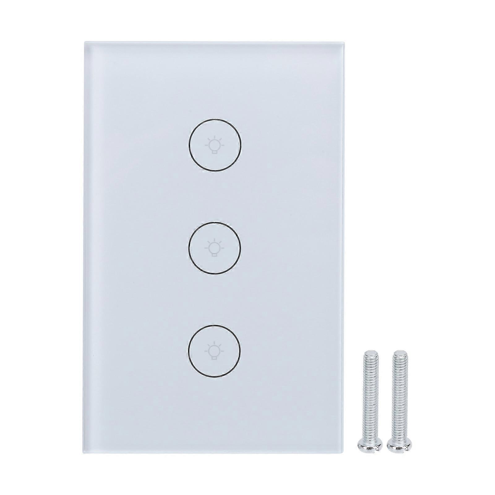 Smart WiFi Touch Light Switch - Voice/App Control, Tempered Glass, Google Home Compatible