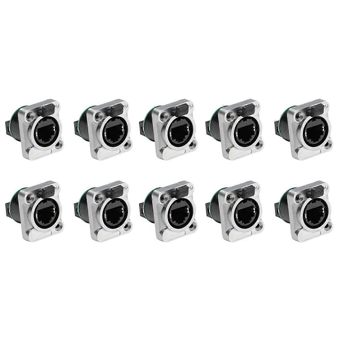10PCS Ethernet Rj45 Chassis Socket NE8FDP Ethernet Pass Through Connector IP65 Waterproof A