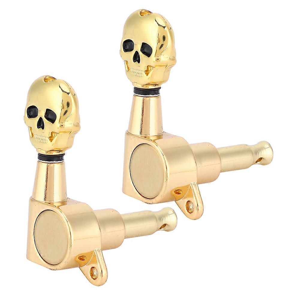 4 stk Golden Skull Ukulele Tuning Pegs Sink Alloy String Tuners