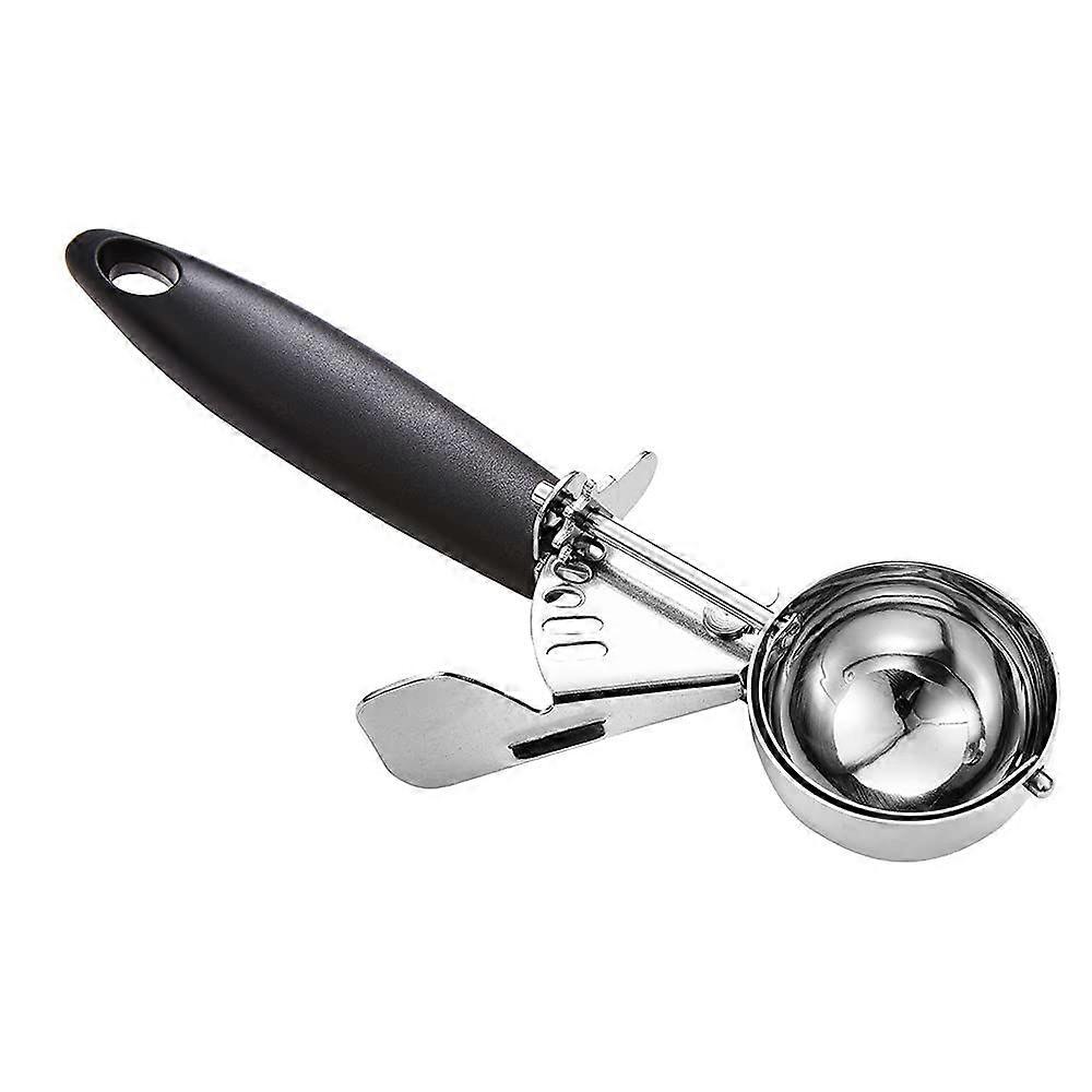 Disher Scoop, 1.5 OZ Portion Scoop, #24 Cookie Scooper, Tbsp Cookie Dough Scoop, Black Handle, for Portion Control, Cookie Dough, Cupcake Batter, Ice