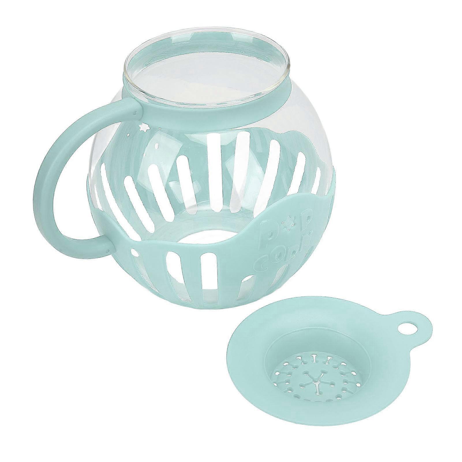 2,13 litran vihreä lasi mikroaaltouuni popcorn popper kahvalla leveä suu