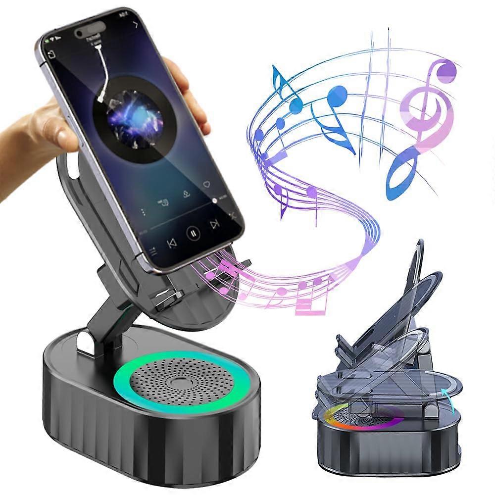 Wireless Induction Audio Bluetooth Speaker 5-in-1 Phone Holder for iPhone and Android, Portable Induction Speaker with Fast Charging