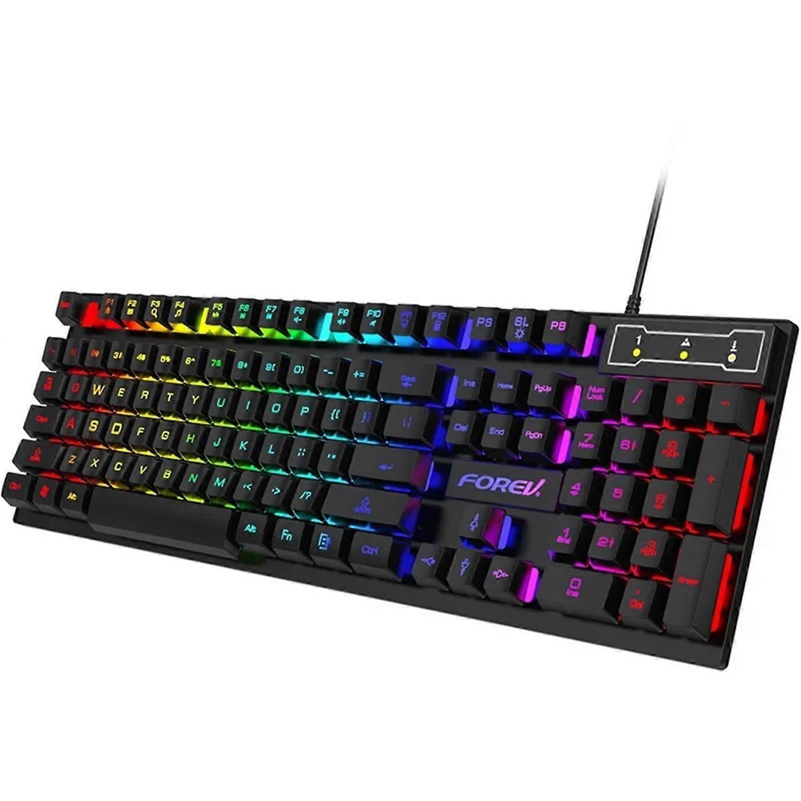 104 Key Backlit Mechanical Keyboard Wired Gaming Keyboard Luminous Keyboard Set for Gamer Laptop Office(Keyboard)