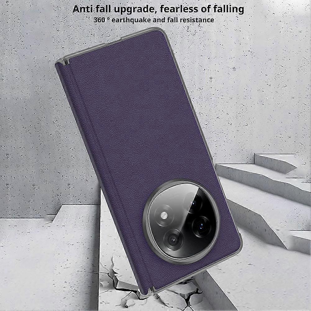 Oppo findn5 phone case ultra-thin plain leather folding screen magnetic suction