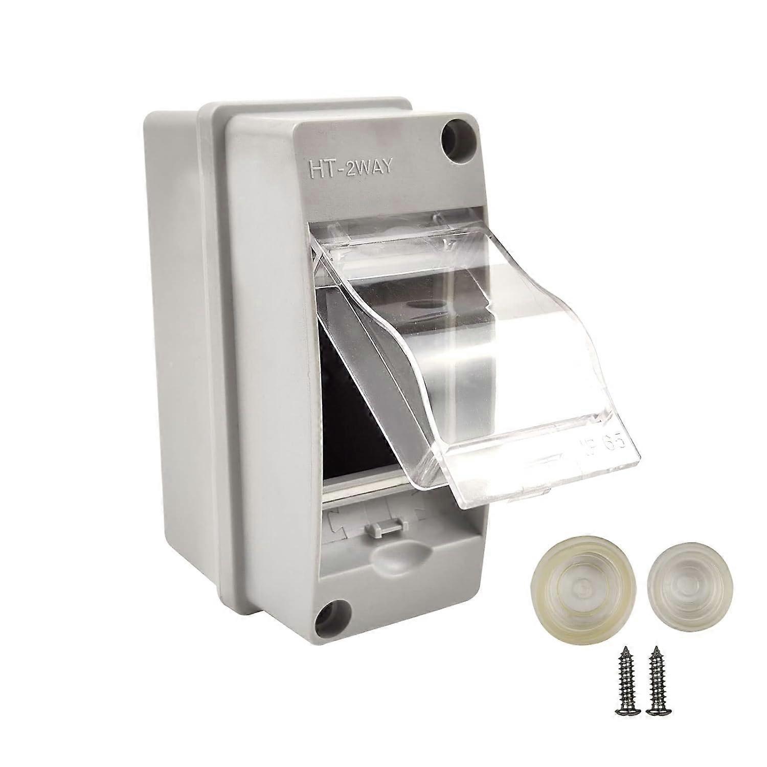 2-Way Distribution Protection Box IP66 Cover, 2-DIN Rail Distribution Junction Box, Internal Outdoor Circuit Cutter