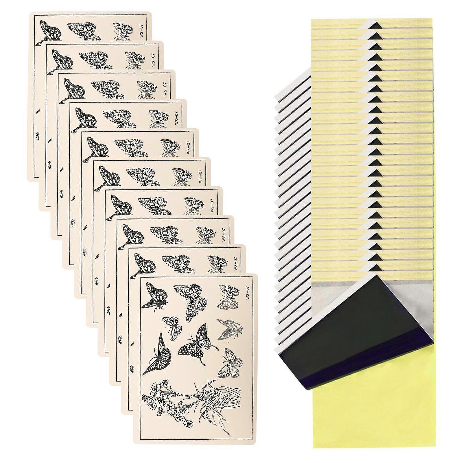 10 أوراق الوشم ممارسة الجلد 25 ورقة نقل ورقة طقم مطاط ناعم للمبتدئين الفنانين