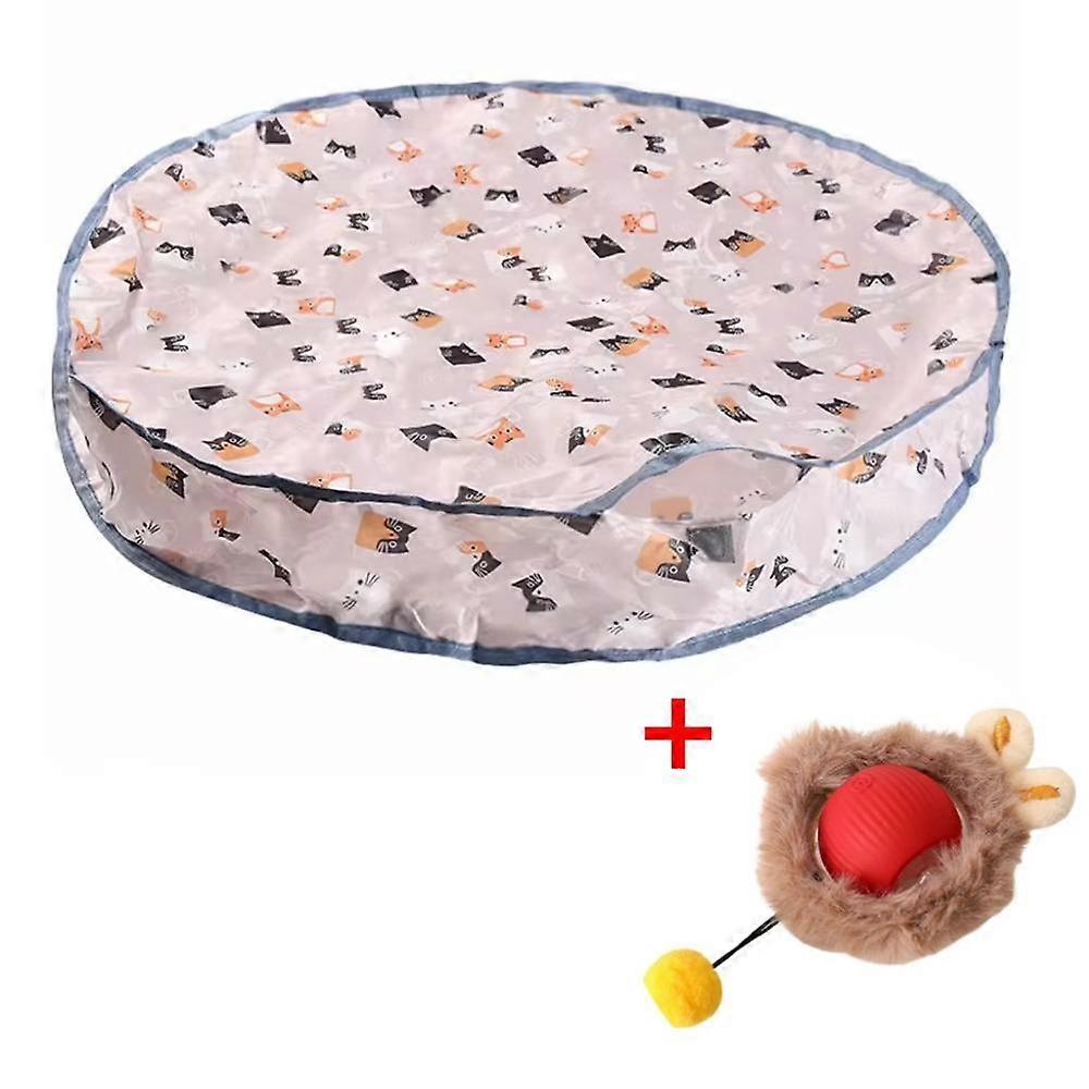 Smart Interactive Cat Toys Ball Fast Rolling in Pouch Hide and Seek Kitten Toy Motion Activated Interactive Cat Toy for Indoor