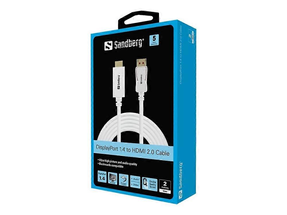 Sandberg - Adapter cable - DisplayPort (male) to HDMI (male) - DisplayPort 1.4 - 2 m - support for 4K
