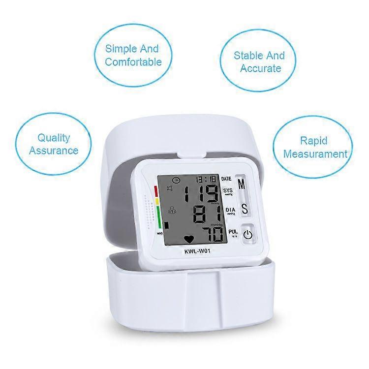 Automatic Blood Pressure Monitor With Portable Case Irregular Heartbeat Bp And Adjustable Wrist Cuff Perfect For Health
