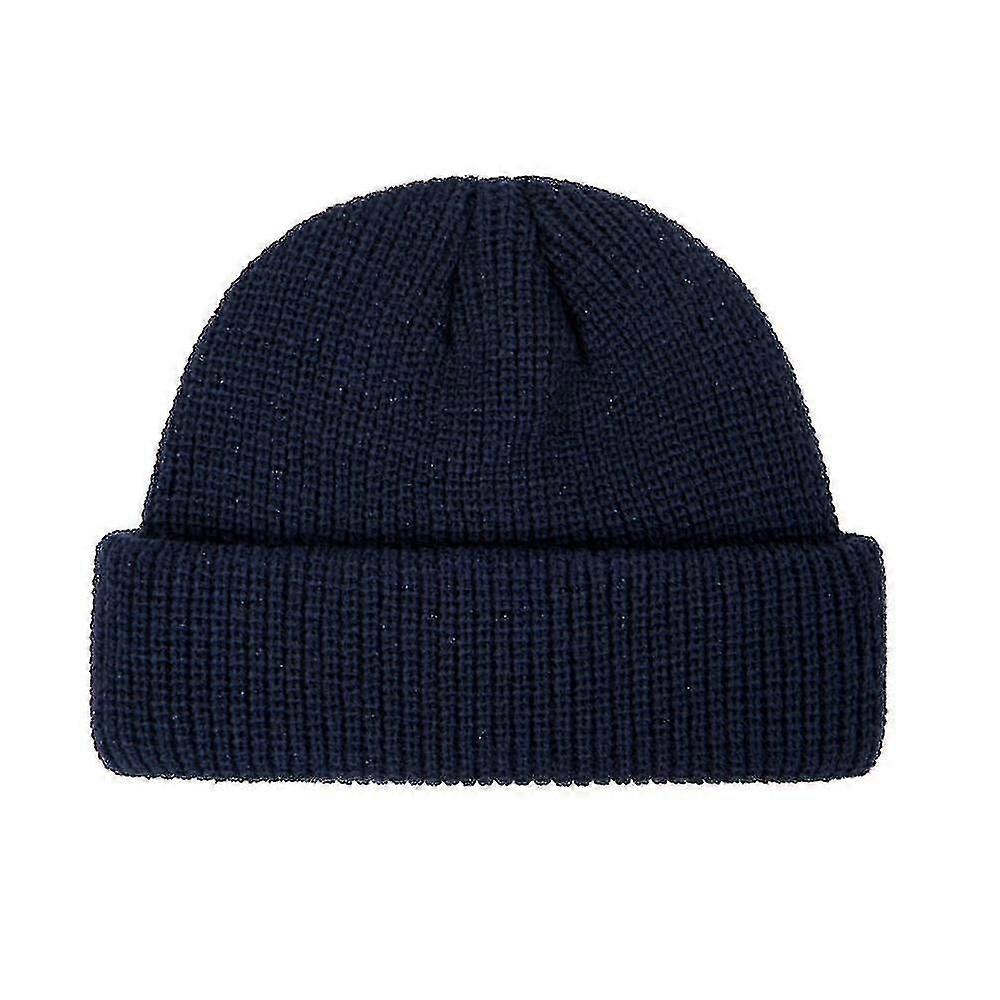 Men Knitted Beanie Solid Color Winter Hat Skullcap