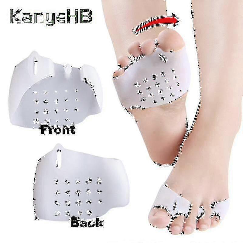 2pcs/1pair Silicone Forefoot Pads Toe Separator Cushion Pad Pain Relief Shoes Insoles Toe Hallux Valgus Corrector Gel Pads H078