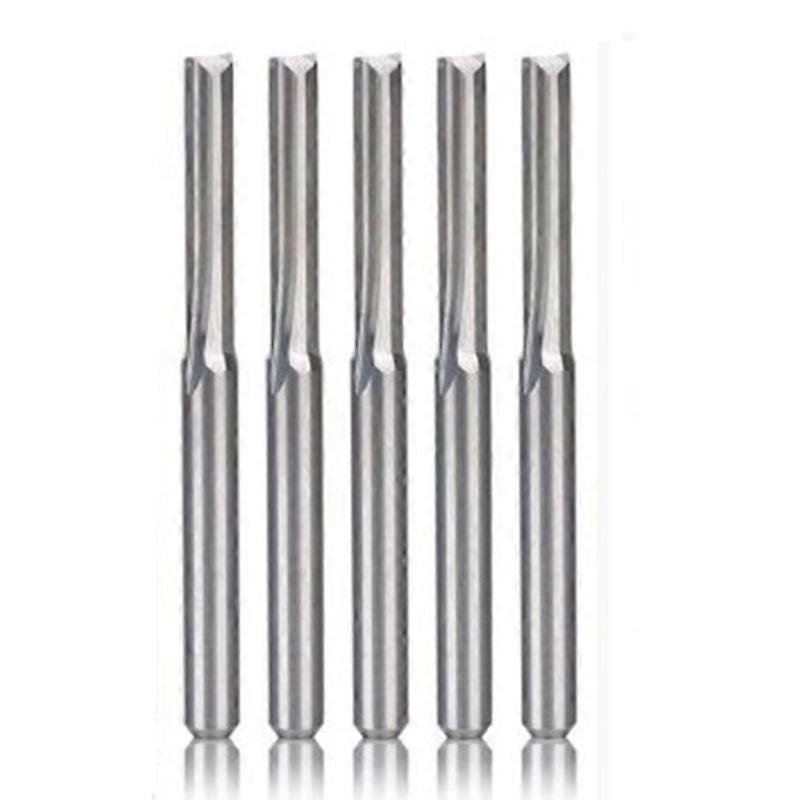 5PCS Two Spiral Carbide Mill Tool Cutters for CNC Router, Compression Wood End Mill Cutter Bits, 3.175X17mm
