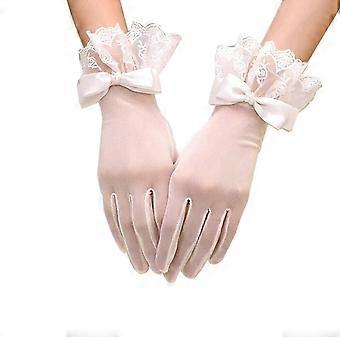 Short lace floral gloves for weddings and parties