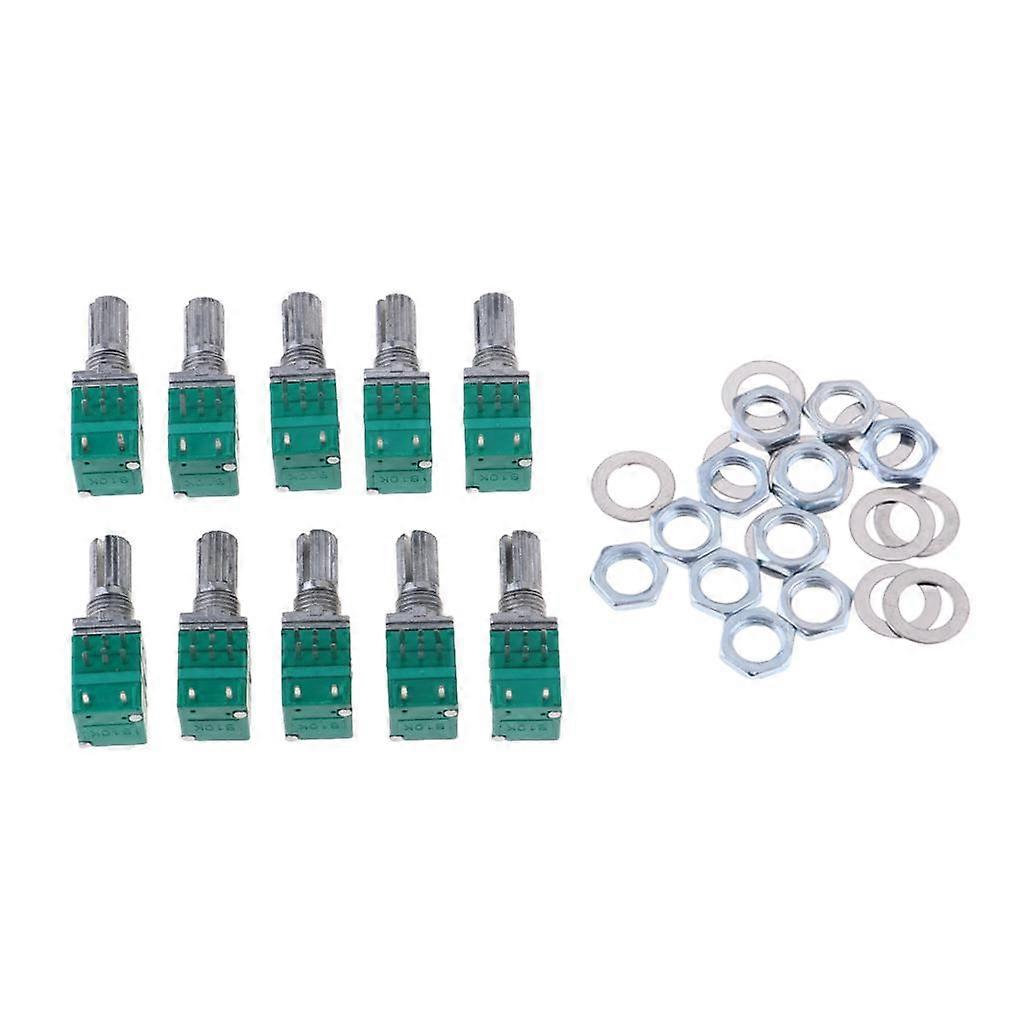 10 Pcs B10K Audio Amplifier Sealed Dual Potentiometer 8 pin