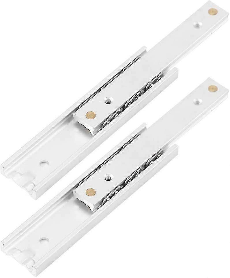 2pcs Aluminum Alloy Heavy Duty Ball Bearing Drawer Slides Durable Telescopic Rail Smooth Slide(140mm)