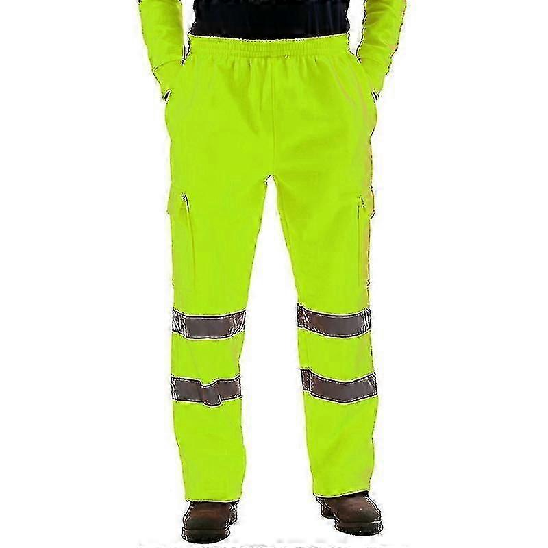 Men Hi Vis Viz υψηλής ορατότητας ασφάλεια παντελόνι εργασίας παντελόνια εργασίας