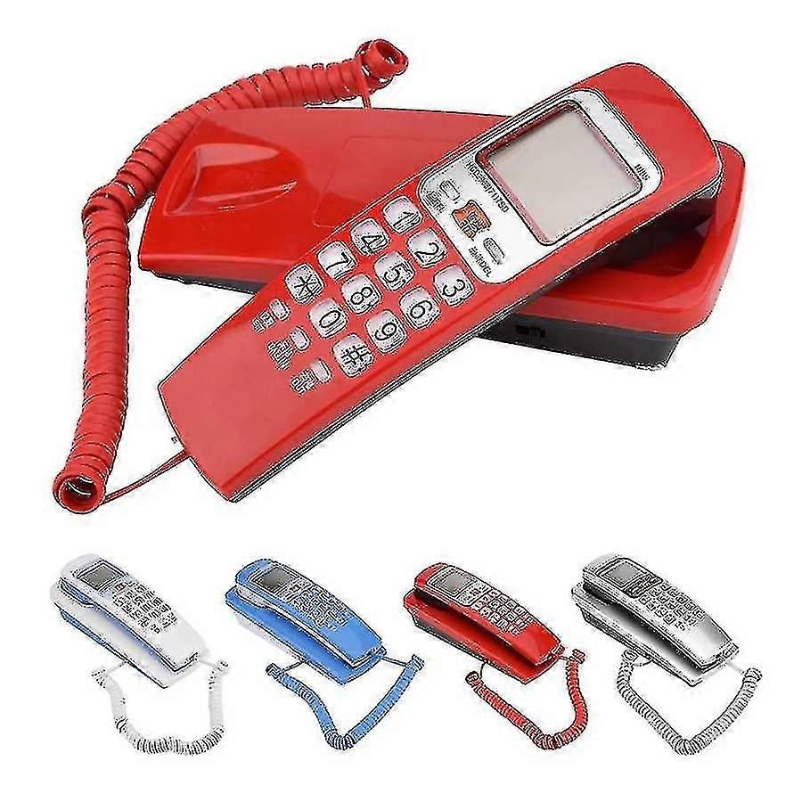 Mini Office Phone Caller Id Landline Phone Desktop Fixed Wired Phone Wall Mountable Phone With Lcd Display For Home Office Hotel