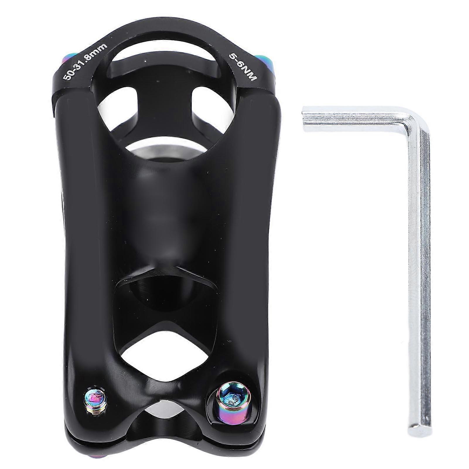 Cycling Stem CNC Hollowed Out High Strength Aluminum Alloy 50mm Handlebar Stem for 28.6mm and 31.8mm Diameter Black
