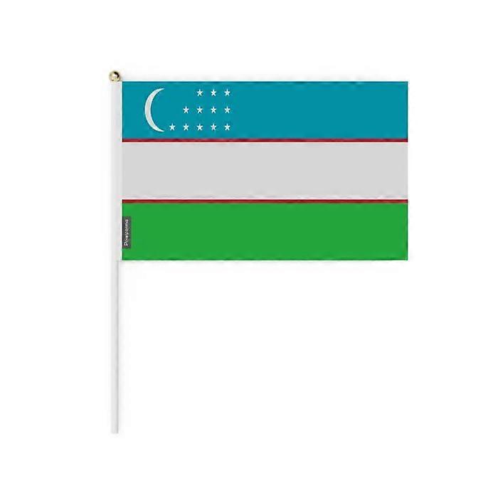 Mini Flag - Uzbekistan - 20 x 30 cm - Durable Polyester - Lightweight - Double-Sided Print