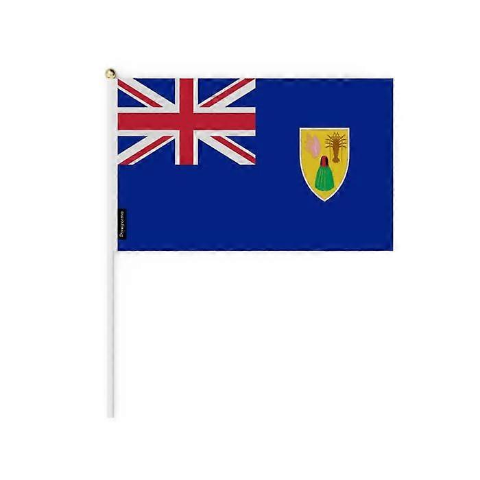 Mini Flag - Turks and Caicos Islands - 20 x 30 cm - 50 pieces - Polyester - Double-sided