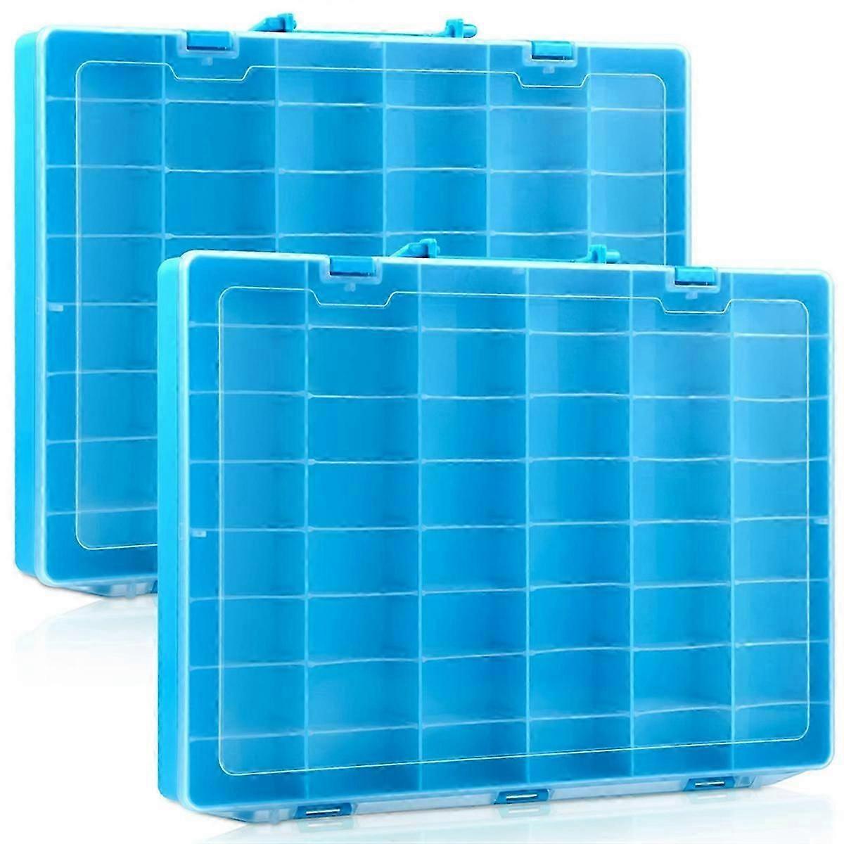 2Pcs 48 Grids Plastic Organizer Box with Removable Dividers Toy