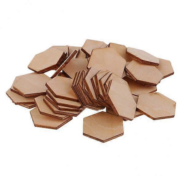 2xHexagon σχήμα ξύλινα διακοσμητικά σχήματα για handwerkliches Dekor DIY