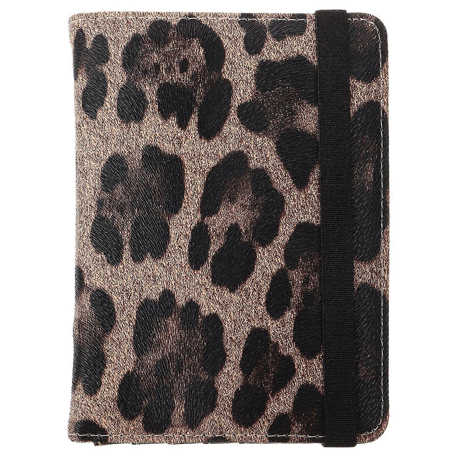 PU Leopard Print Passport Holder With RFID Protection For Travel Multi-Card Slots Passport Wallet And Ticket Holder For Men And Women