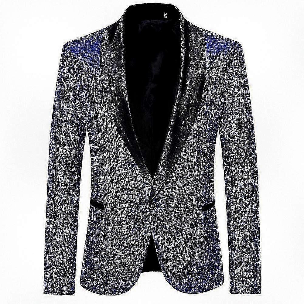 אופנת גברים נצנצים קז'ואל בלייזר מתאים לז'קט חליפת חגיגת חתונה