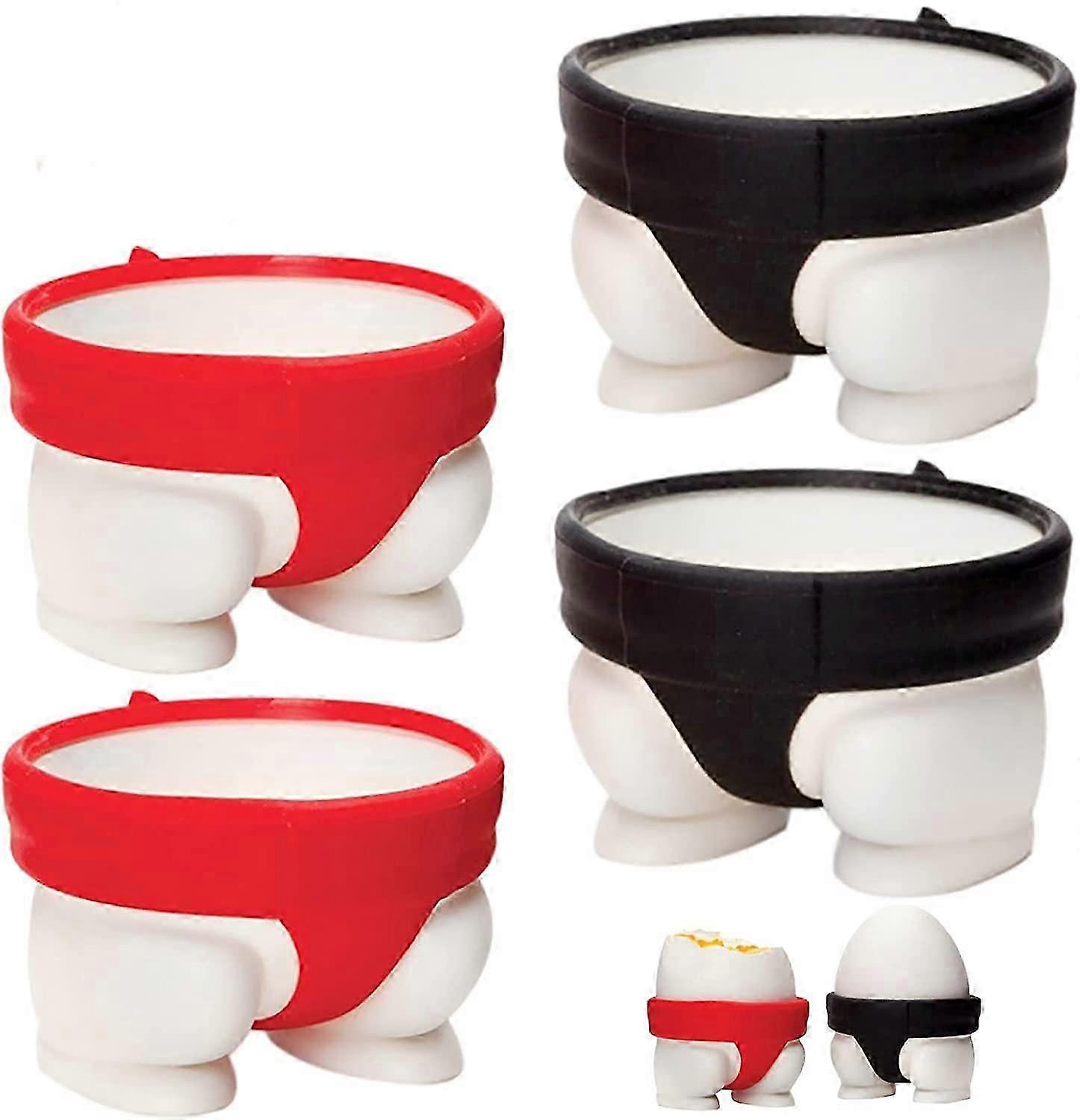 4 Stück Eierbecher Kieselgel Eierbecher Sumo Eierbecher Set Kind Eierbecher, 6 * 5,5 * 4 cm