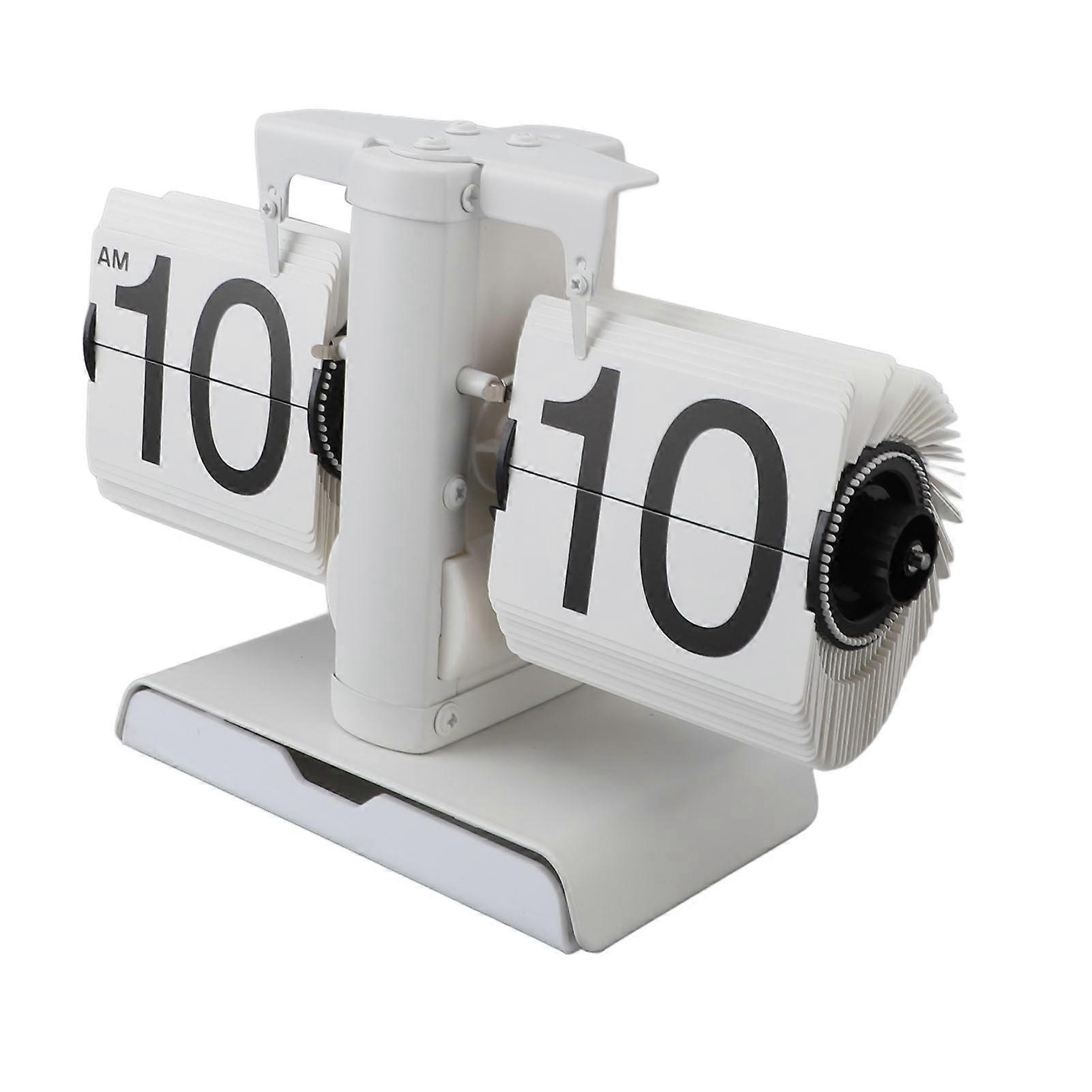 Flip Down Clock Automatic Mechanical Page Turning Clock for Living Room Office Retro Style 