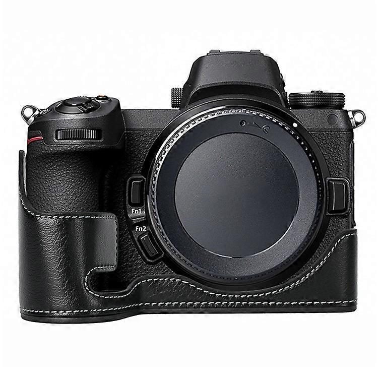 Compatible For Nikon Z 6 / Z 6II Textured Leather Camera Bag Bottom Case Easy to Replace Battery