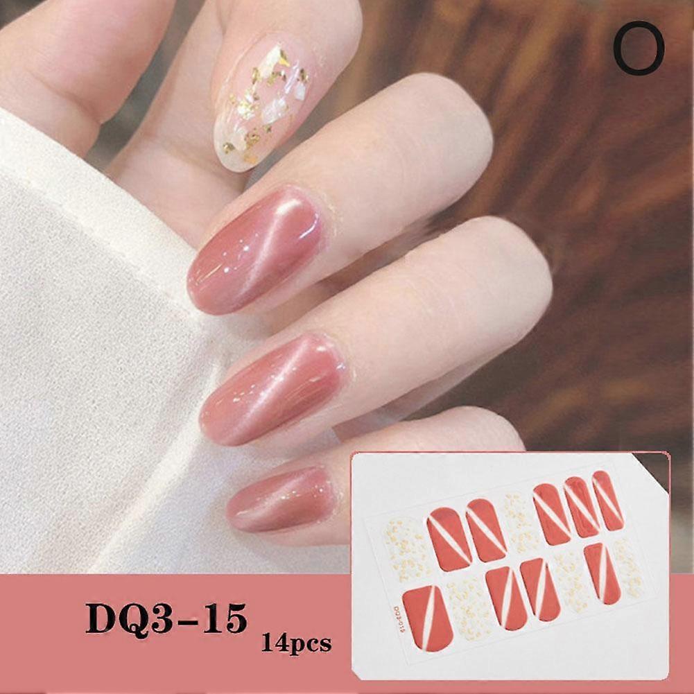 14Pcs Reusable Nail Stickers Easy To Apply No Glue Needed Waterproof Long Lasting Nail Art Tips