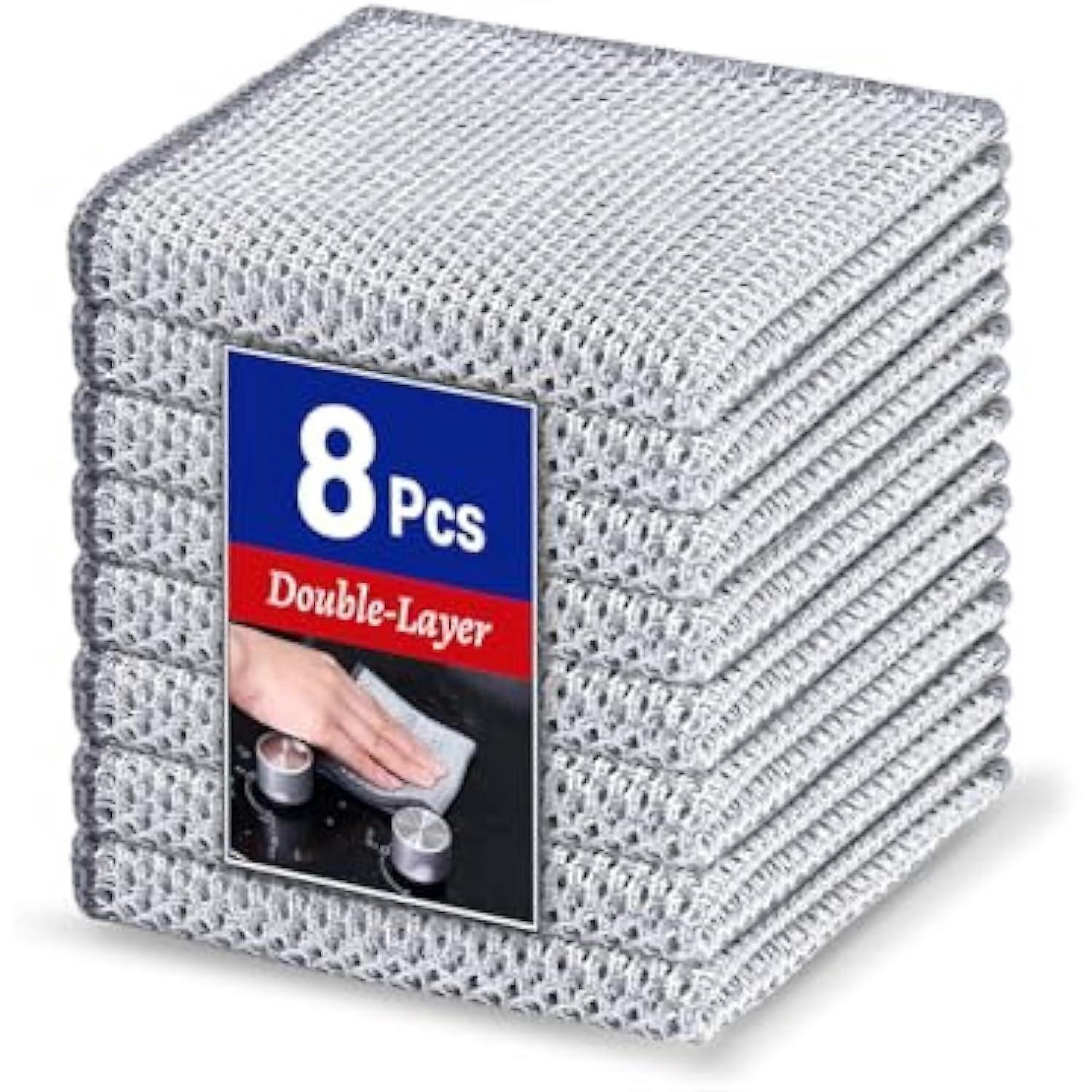 Wire Dishwashing Rag for Wet and Dry, No Scratches and No Odor, Reusable and Washable for Cookware, Sinks, Dishes, Stove Tops, 7.87" x 7.87"