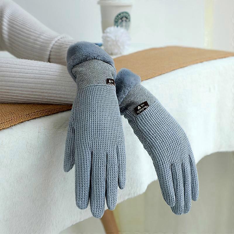 Women's Fleece Gloves Windproof and Warm Cycling Touch Screen Gloves