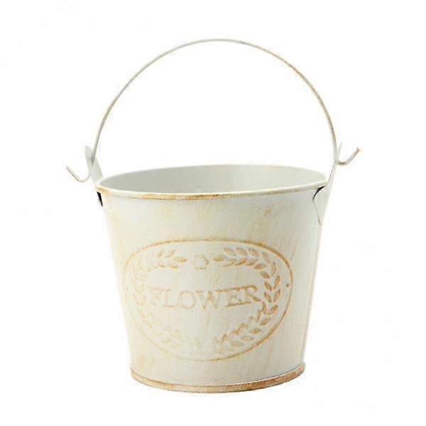 2x Vintage Metallikasvit Ämpäri kukkamaljakot ruukku kahvalla roikkuva kukka