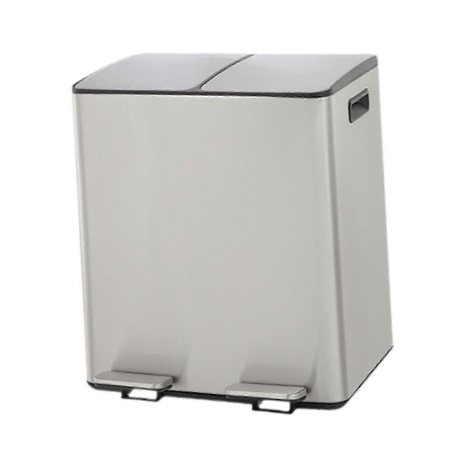 60 Liter Dual Step Trash Can with 2x30L Capacity, Measuring 37x70x46cm, Ideal for Kitchen and Office Waste Disposal