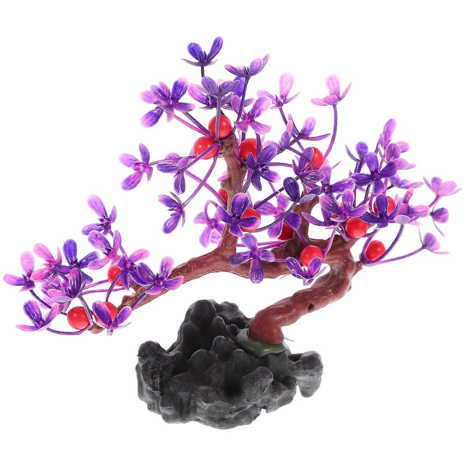 Purple Simulation Aquatic Plants for Decor Lifelike and Realistic Appearance for Fish Tank Decor