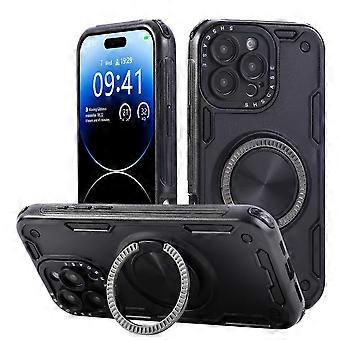 Compatible For iPhone 16 Pro Case Ring Kickstand PC + TPU Shockproof Phone Back Cover