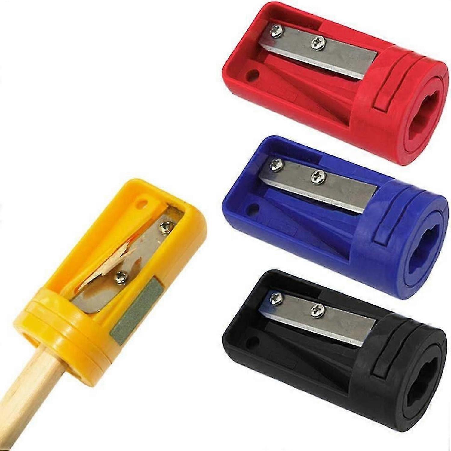 Pack of 4  Woodworking Pencil Sharpener, Candy-Colored Single-Hole Pencil Sharpener, Stationery